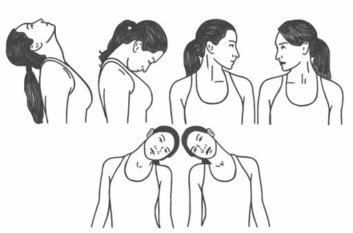 bài tập xoay nghiêng gập duỗi cổ