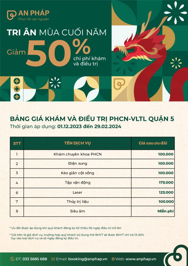 Mức phí khám và điều trị phục hồi chức năng cơ sở quận 5
